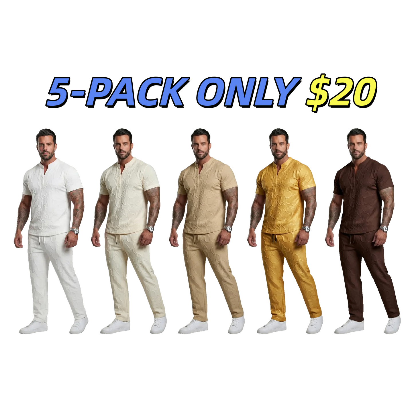 PREMIUM TEXTURED MEN'S SUMMER SET Soft • Breathable • Stylish
