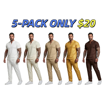 PREMIUM TEXTURED MEN'S SUMMER SET Soft • Breathable • Stylish