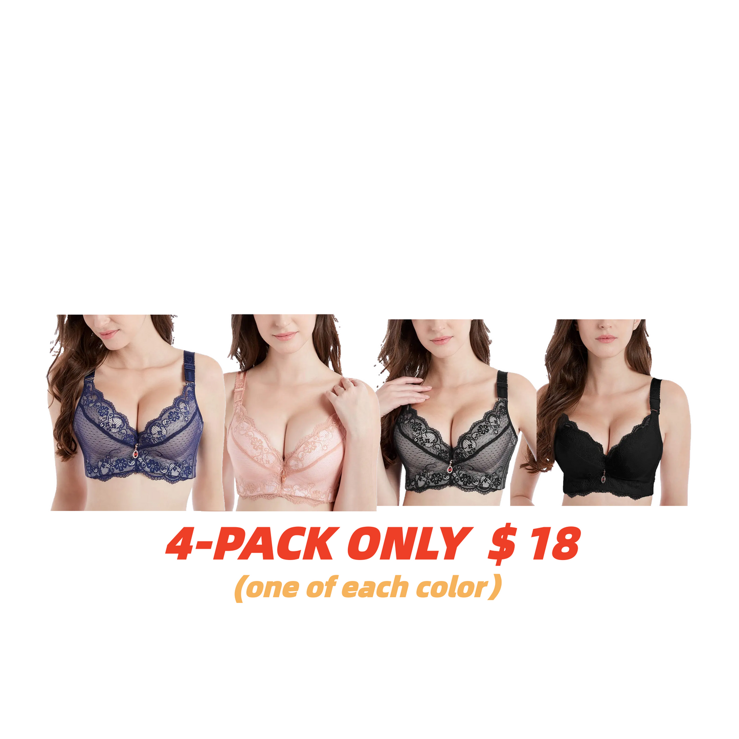 Padded Push Up Lace Bras for Women Underwire Bras Comfort Floral