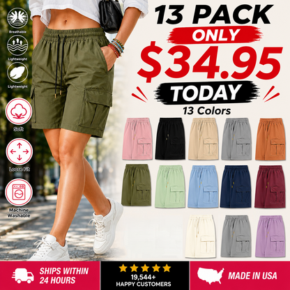 【LAST DAY SALE】Women’s outdoor cargo shorts—multi-pocket design