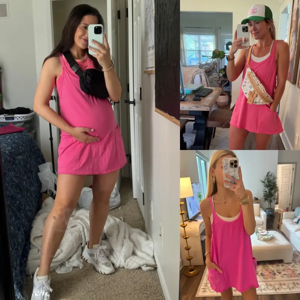 🔥Women's Sleeveless Athletic Dress with Built-In Shorts