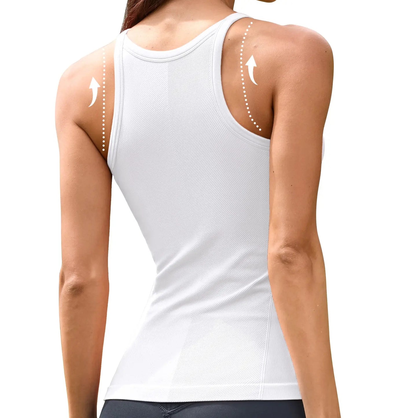 ⚡FINAL SALE⚡Women Workout Tank Tops with Built in Bra Basic Ribbed Tank Top Crew Neck Racerback Athletic Camisole Seamless