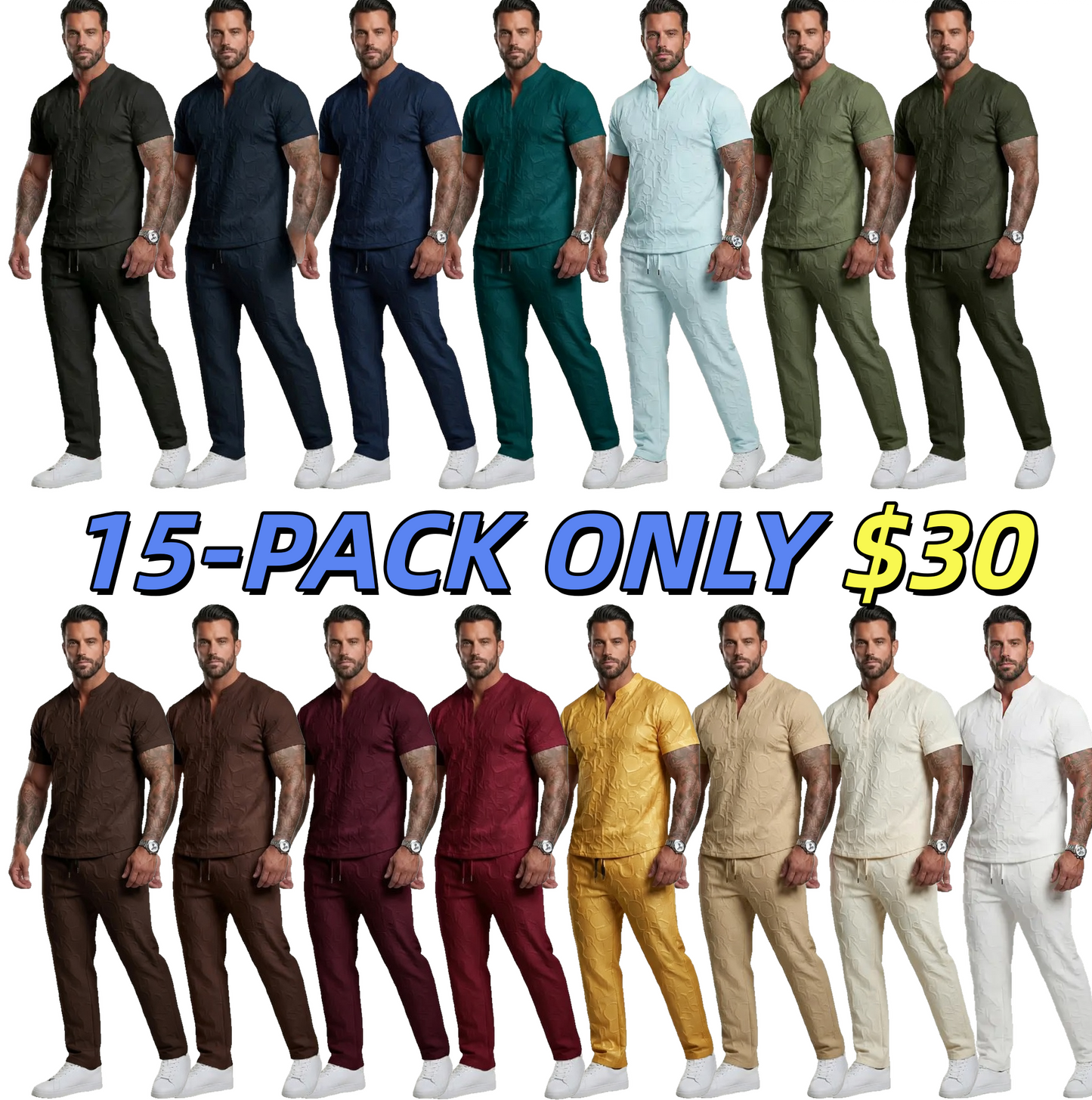 PREMIUM TEXTURED MEN'S SUMMER SET Soft • Breathable • Stylish
