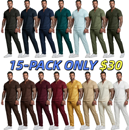 PREMIUM TEXTURED MEN'S SUMMER SET Soft • Breathable • Stylish