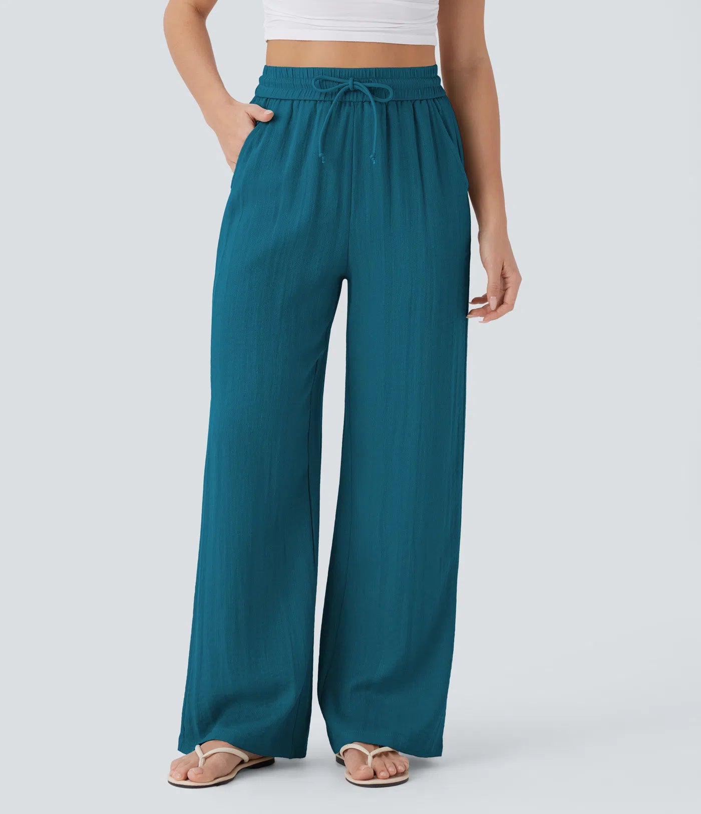 Women's Loose Drawstring Breathable Summer Casual Linen Pants