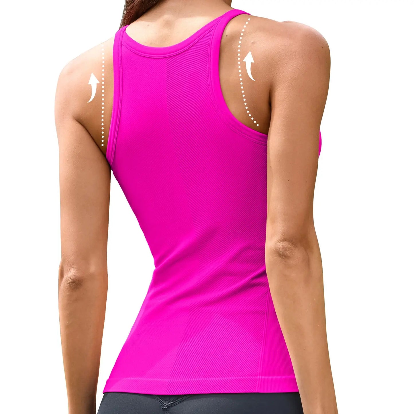 ⚡FINAL SALE⚡Women Workout Tank Tops with Built in Bra Basic Ribbed Tank Top Crew Neck Racerback Athletic Camisole Seamless