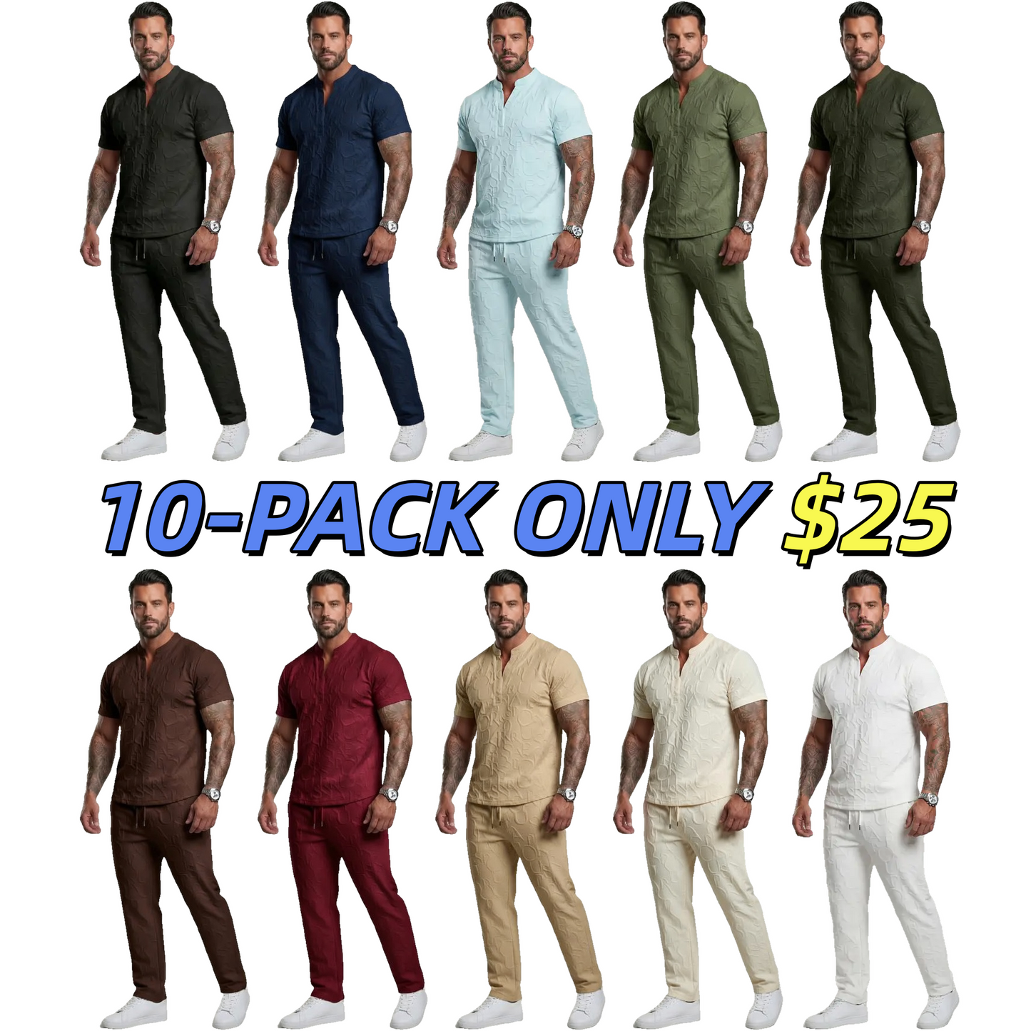 PREMIUM TEXTURED MEN'S SUMMER SET Soft • Breathable • Stylish