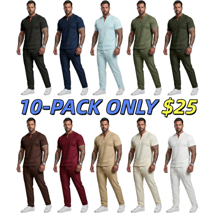 PREMIUM TEXTURED MEN'S SUMMER SET Soft • Breathable • Stylish