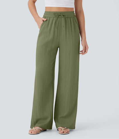 Women's Loose Drawstring Breathable Summer Casual Linen Pants