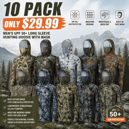 Men's UPF 50+ Long Sleeve Hunting Hoodie with Mask
