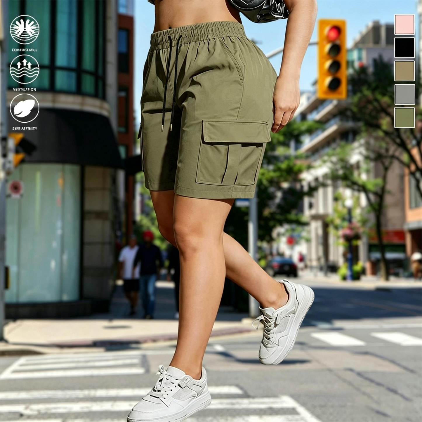 【LAST DAY SALE】Women’s outdoor cargo shorts—multi-pocket design