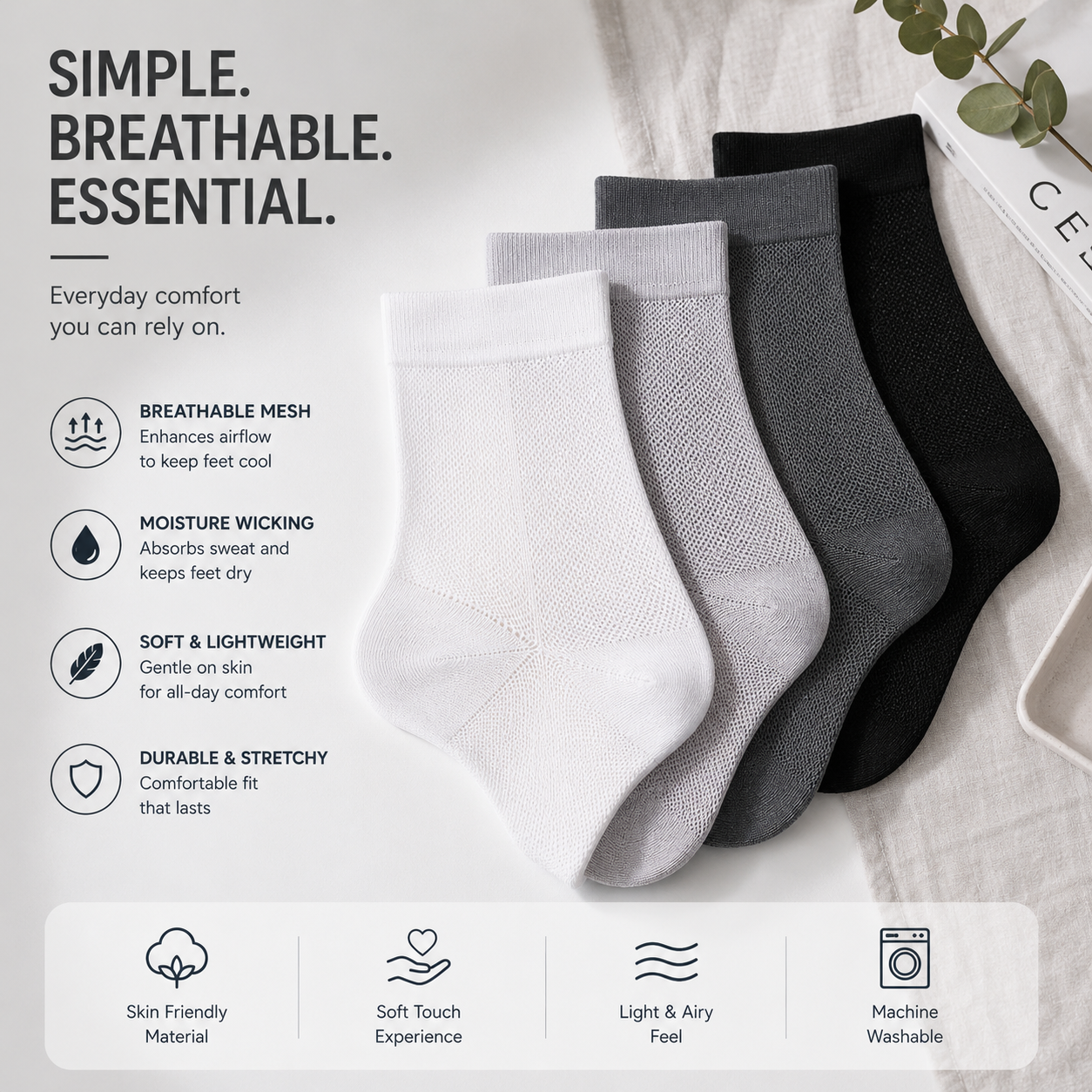Ultra-Thin Breathable Mesh Socks for Men – Stay Cool, Dry & Comfortable All Day-JY