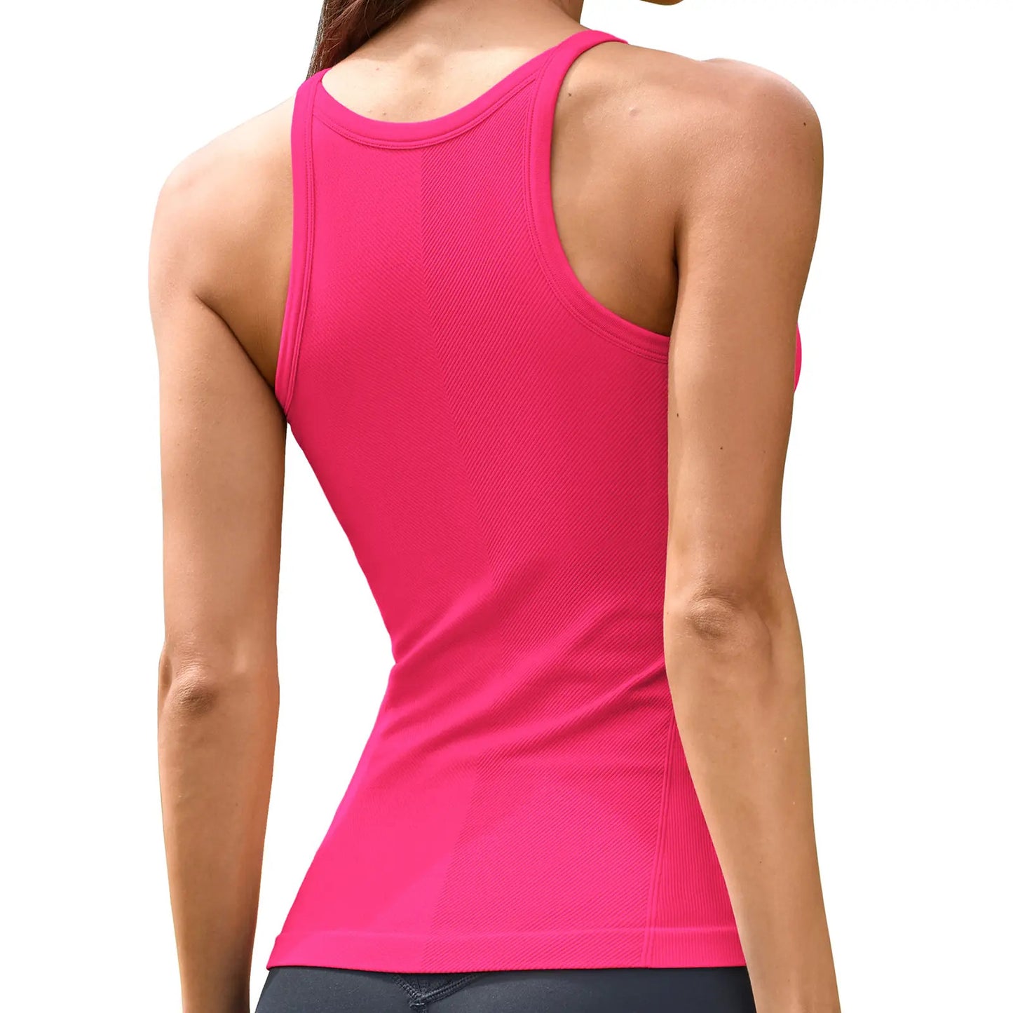 ⚡FINAL SALE⚡Women Workout Tank Tops with Built in Bra Basic Ribbed Tank Top Crew Neck Racerback Athletic Camisole Seamless