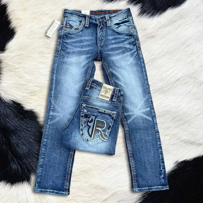 🔥Clearance sale🔥 Rock Revival Jeans for Men - Premium Western Denim Collection