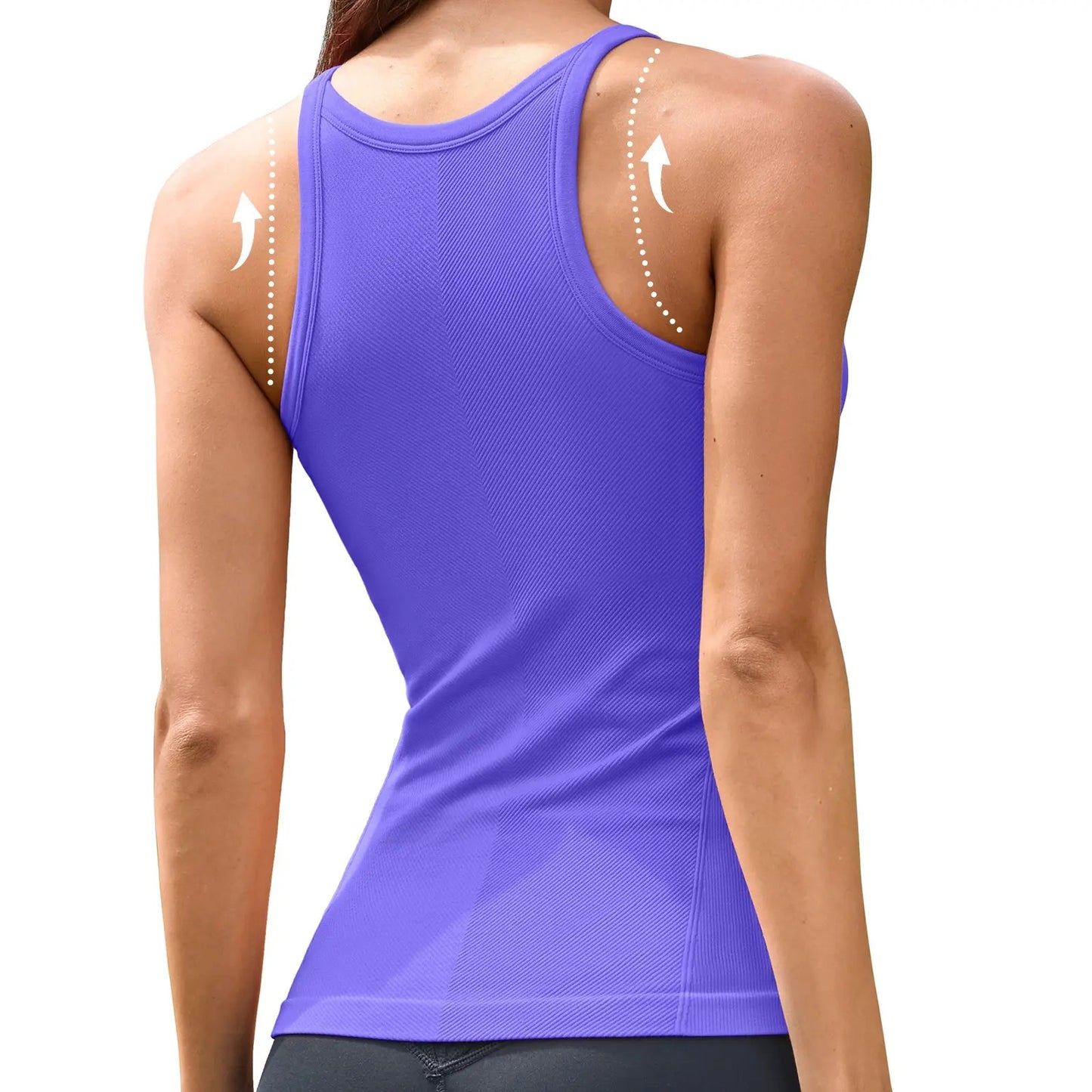 ⚡FINAL SALE⚡Women Workout Tank Tops with Built in Bra Basic Ribbed Tank Top Crew Neck Racerback Athletic Camisole Seamless