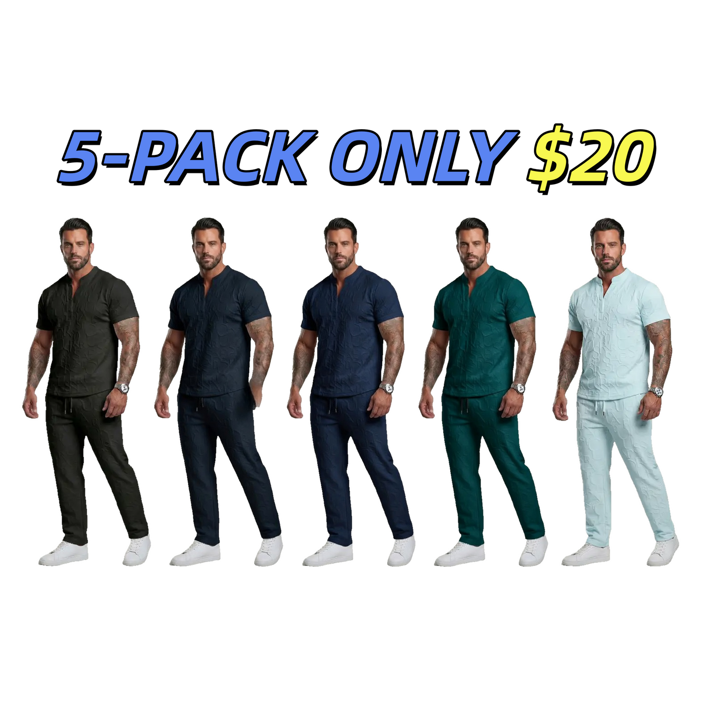 PREMIUM TEXTURED MEN'S SUMMER SET Soft • Breathable • Stylish