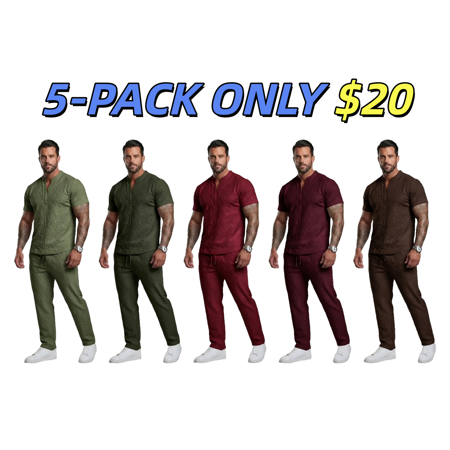 PREMIUM TEXTURED MEN'S SUMMER SET Soft • Breathable • Stylish