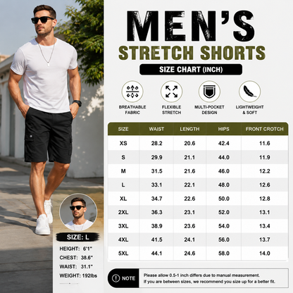 Men's Pockets Drawstring Cargo Shorts