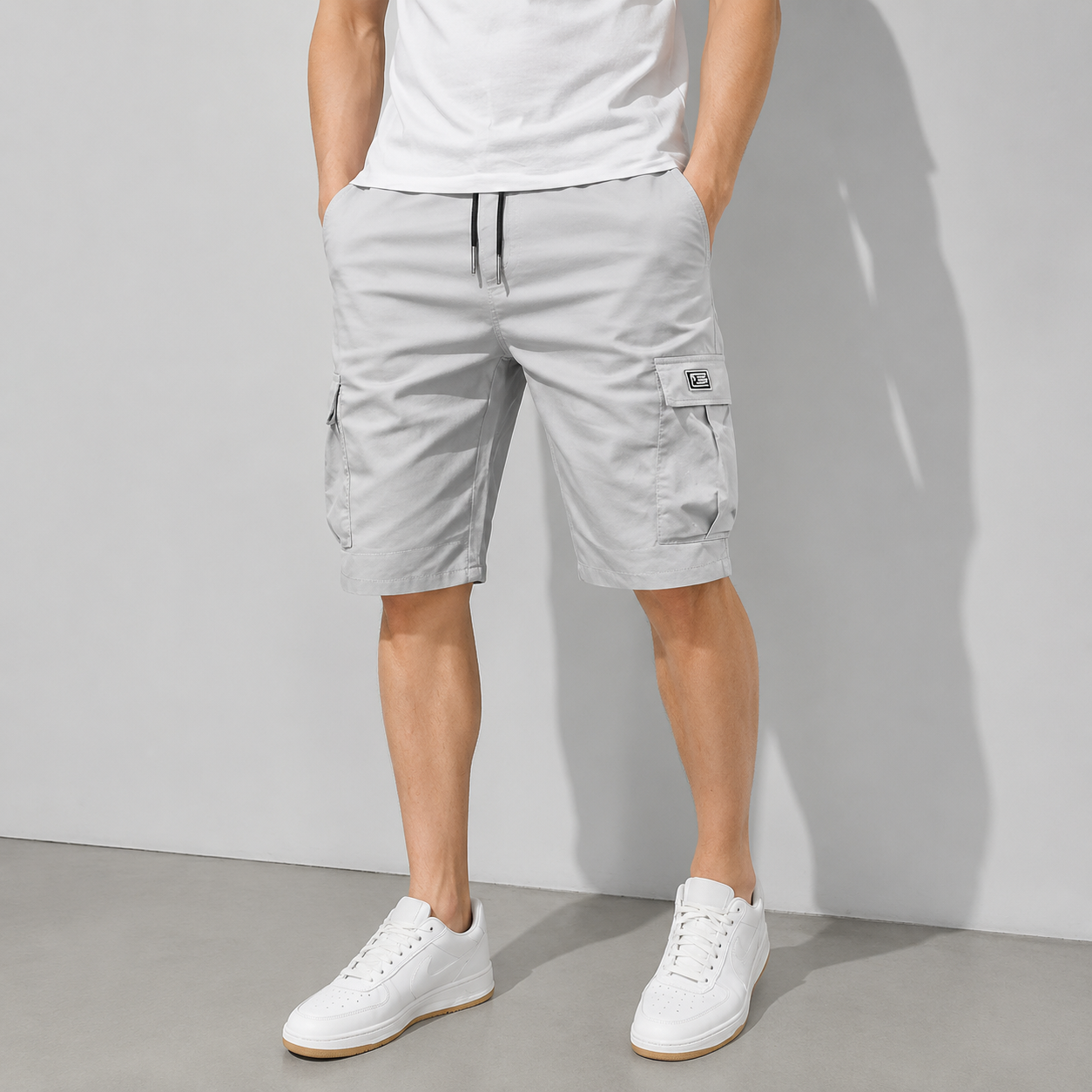 Men's Pockets Drawstring Cargo Shorts