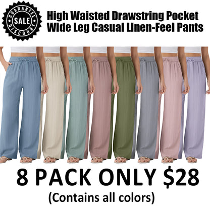 Women's Loose Drawstring Breathable Summer Casual Linen Pants