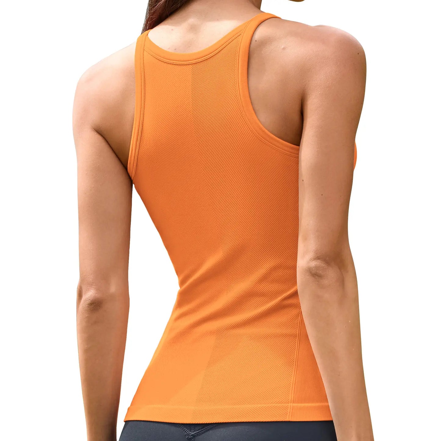 ⚡FINAL SALE⚡Women Workout Tank Tops with Built in Bra Basic Ribbed Tank Top Crew Neck Racerback Athletic Camisole Seamless